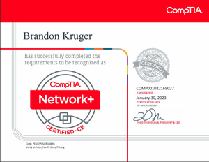 Screenshot of my N+ cert